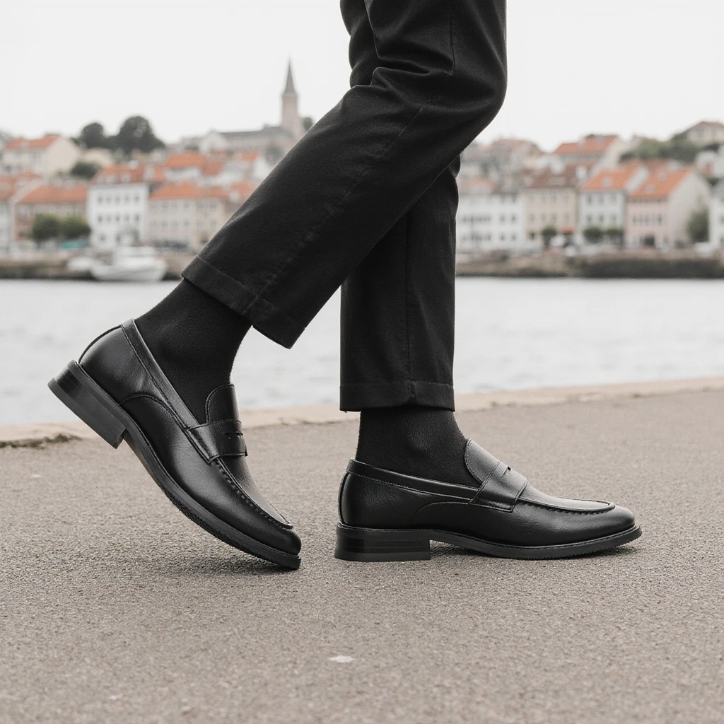 Men Shoes For Office Work - Mocasines Negros Clásicos para Hombre, Zapatos