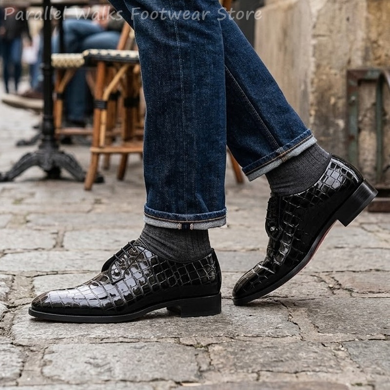 Zapatos Oxford de charol para  - Men Shoes For Wedding reseña y precio