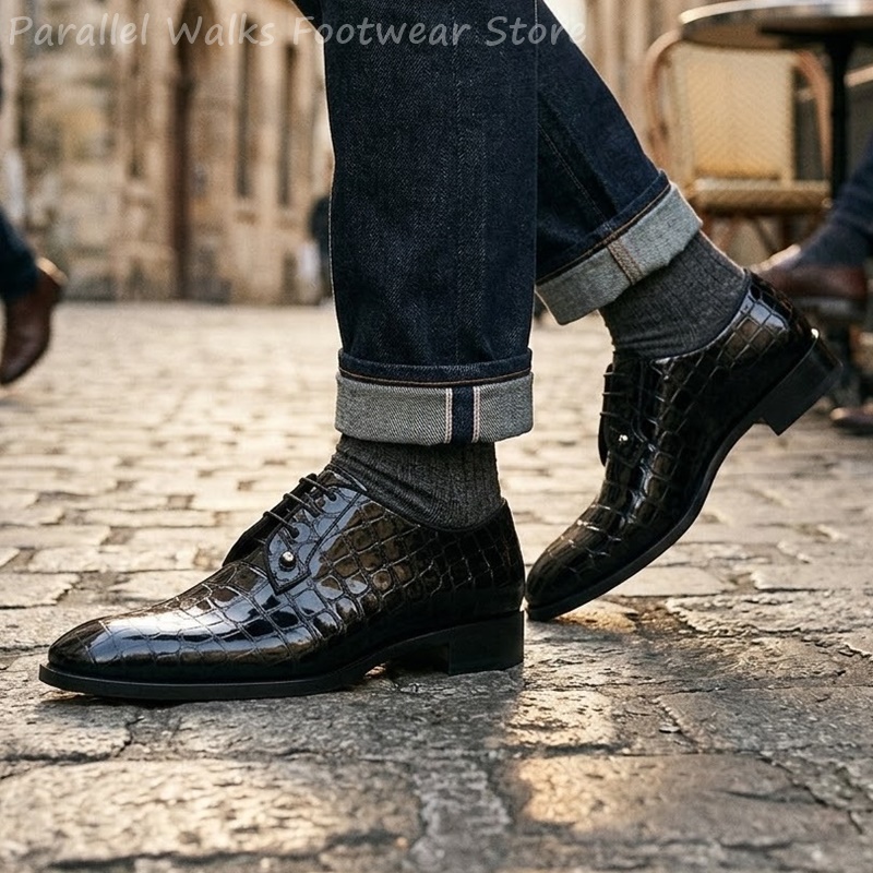 Zapatos Oxford de charol para  - Men Shoes For Wedding reseña y precio