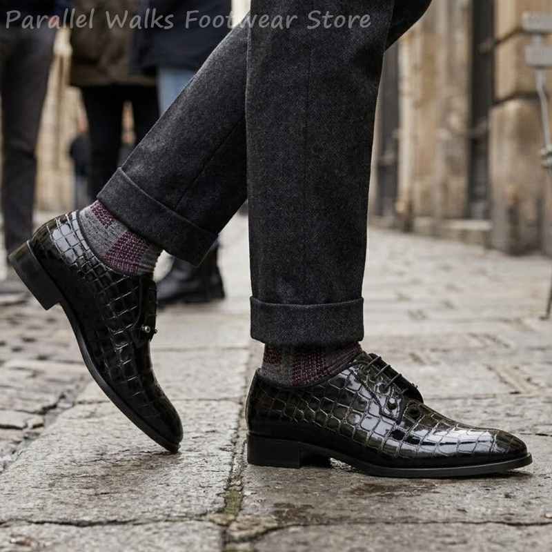 Zapatos Oxford de charol para  - Men Shoes For Wedding reseña y precio