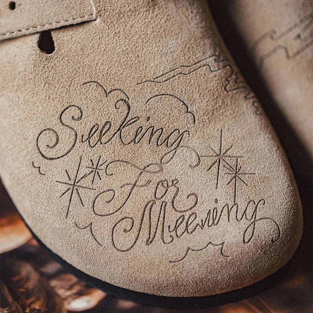 Maden-zapatos de mulas con ilu - Men Shoes Illustration reseña y precio