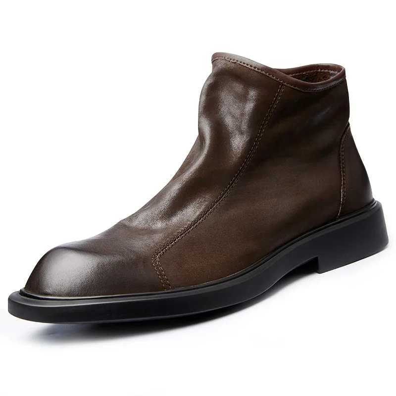 Botas cálidas de cuero genuino - Men Shoes For Wedding reseña y precio