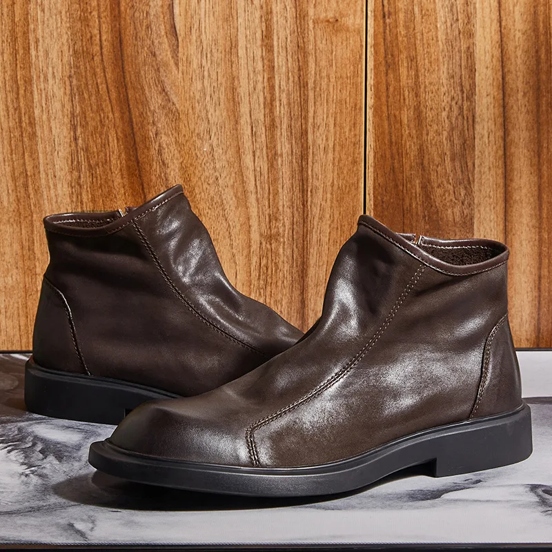 Botas cálidas de cuero genuino - Men Shoes For Wedding reseña y precio