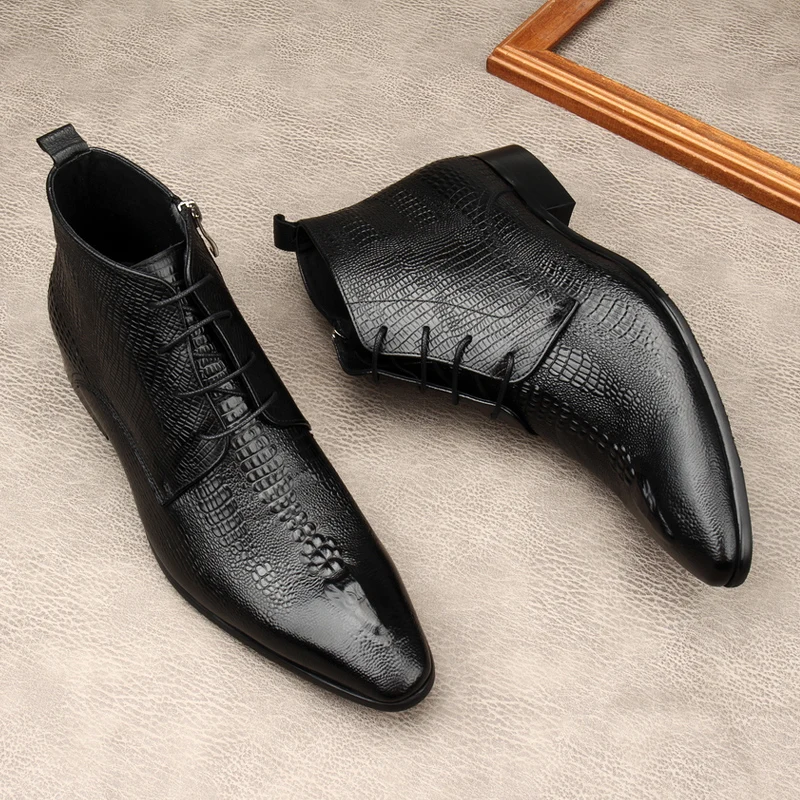 Botas de cuero genuino de lujo - Men Shoes For Wedding reseña y precio