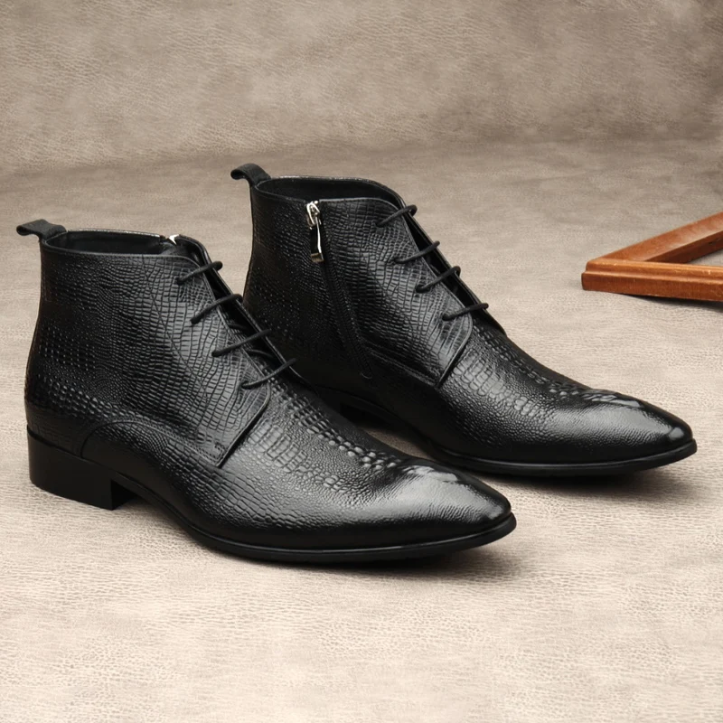 Botas de cuero genuino de lujo - Men Shoes For Wedding reseña y precio