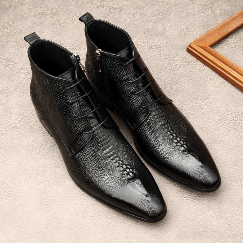 Botas de cuero genuino de lujo - Men Shoes For Wedding reseña y precio